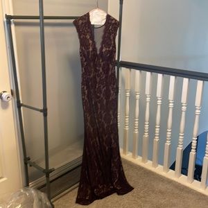 Betsy & Adam Purple Lace Formal Dress size 6